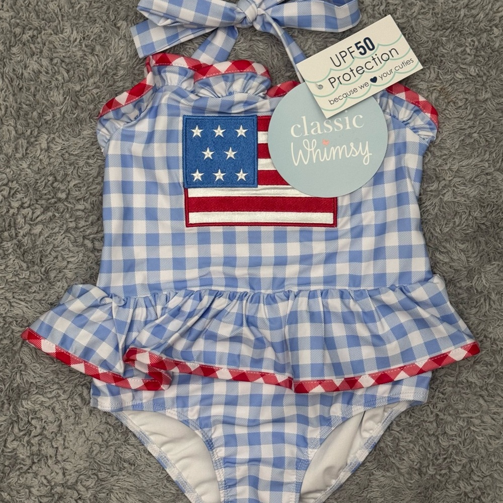 NWT Classic Whimsy Size 3T Girl's Americana One Piece Swimsuit Patriotic